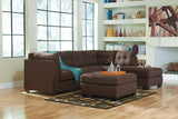 Maier Walnut 2-Piece Sectional With Ottoman - Ella Furniture