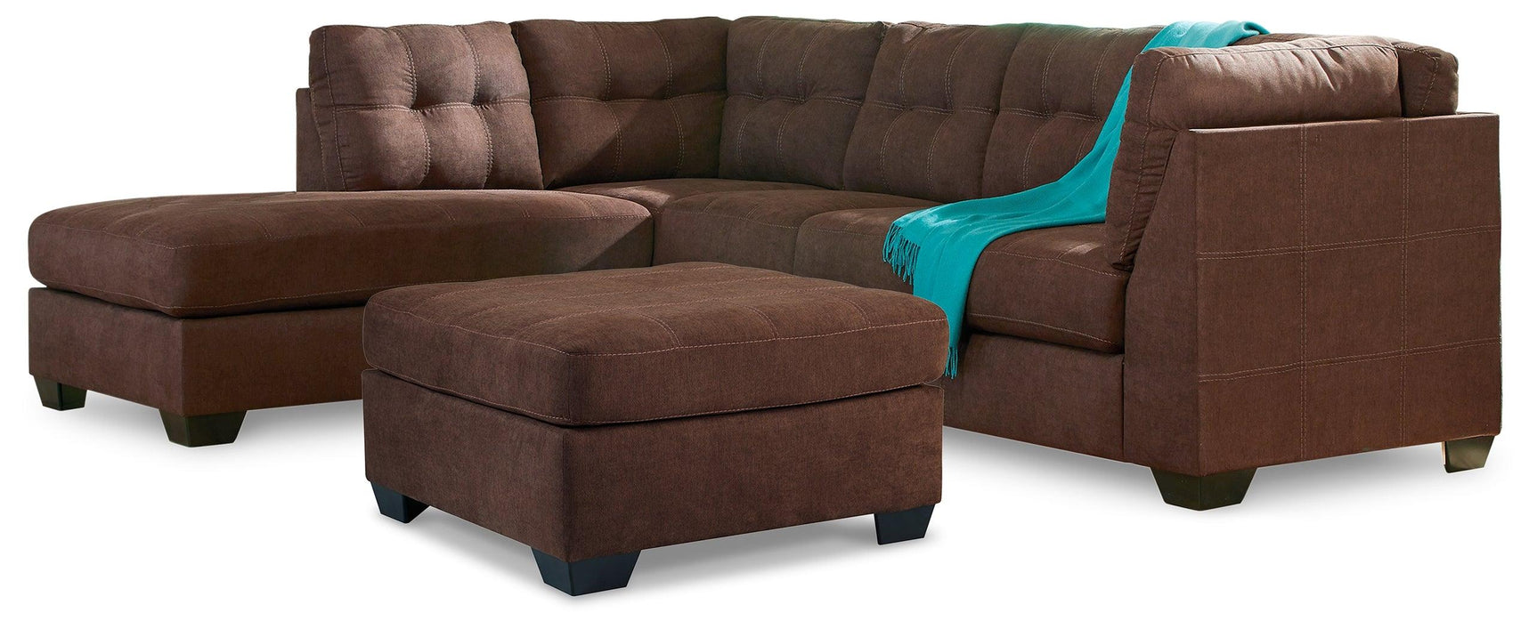 Maier Walnut 2-Piece Sectional With Ottoman PKG010961 - 45221S1 | 4522108 - Ella Furniture