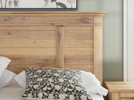 Makidern Tan Full Panel Storage Bed detail view