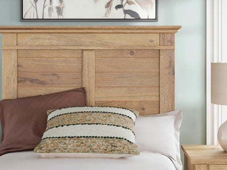 Makidern Tan Twin Panel Storage Bed detail view