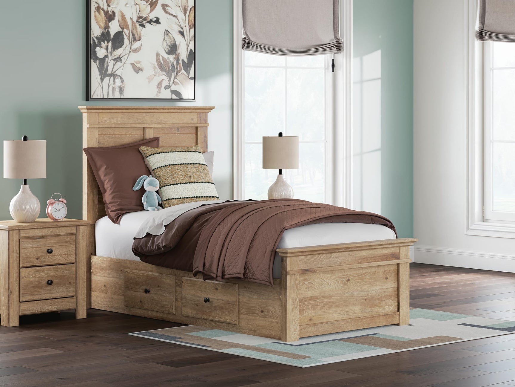 Makidern Tan Twin Panel Storage Bed from Ella Furniture