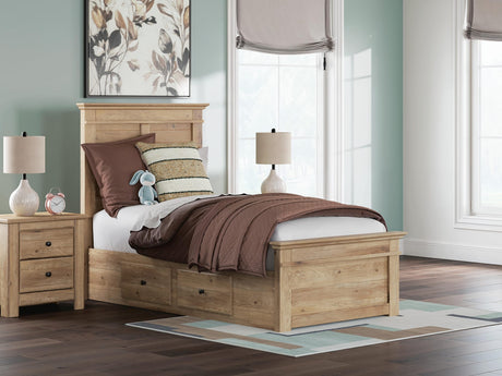 Makidern Tan Twin Panel Storage Bed from Ella Furniture