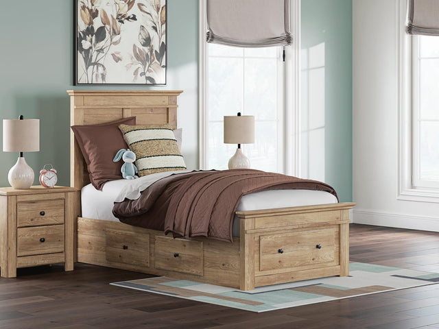 Makidern Tan Twin Panel Storage Bed from Ella Furniture