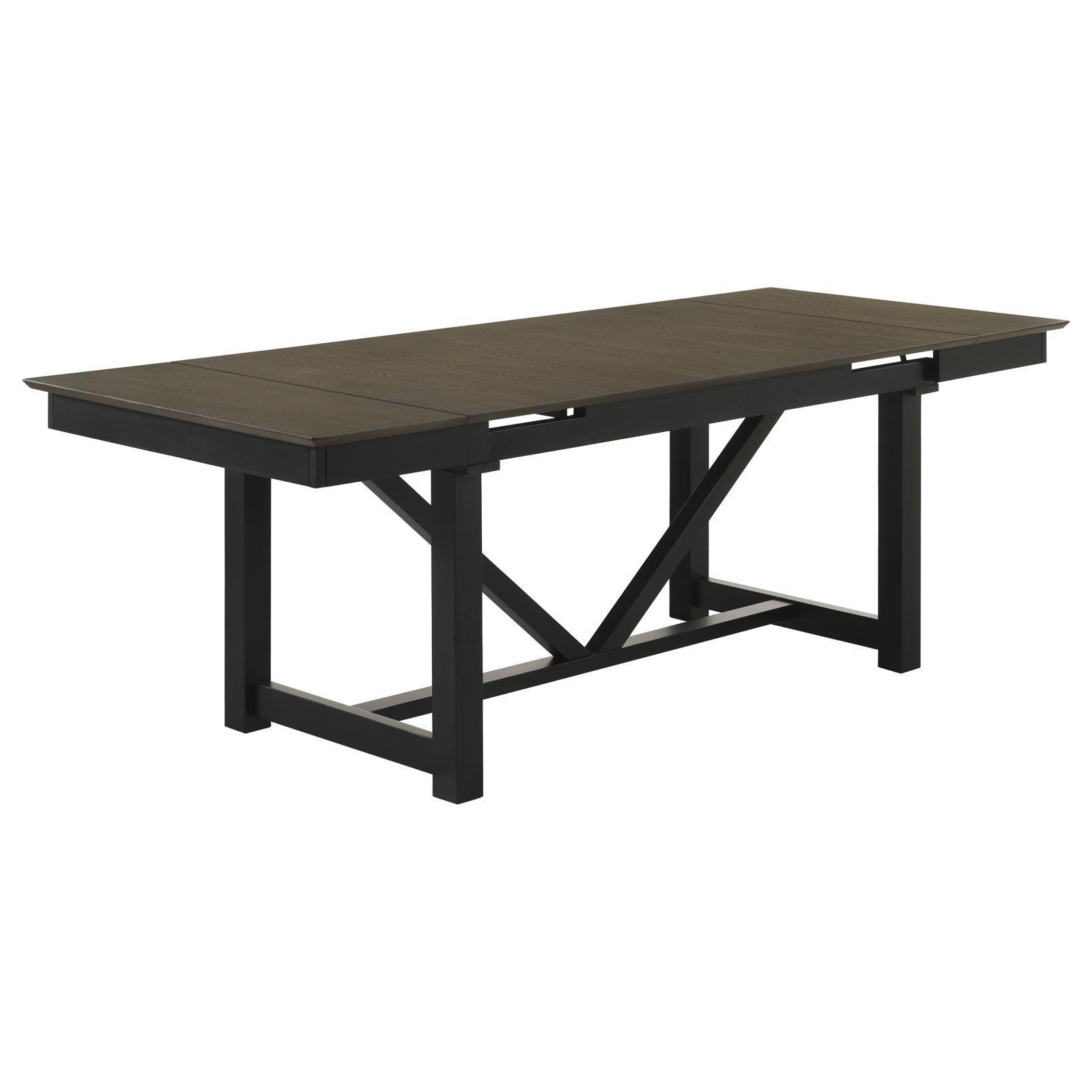 Malia Rectangular Dining Table With Refractory Extension Leaf Black 122341 - Ella Furniture
