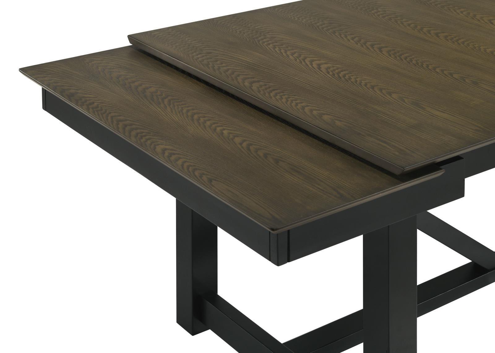 Malia Rectangular Dining Table With Refractory Extension Leaf Black 122341 - Ella Furniture