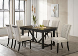 Malia Rectangular Dining Table With Refractory Extension Leaf Black 122341 - Ella Furniture