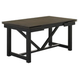 Malia Rectangular Dining Table With Refractory Extension Leaf Black 122341 - Ella Furniture