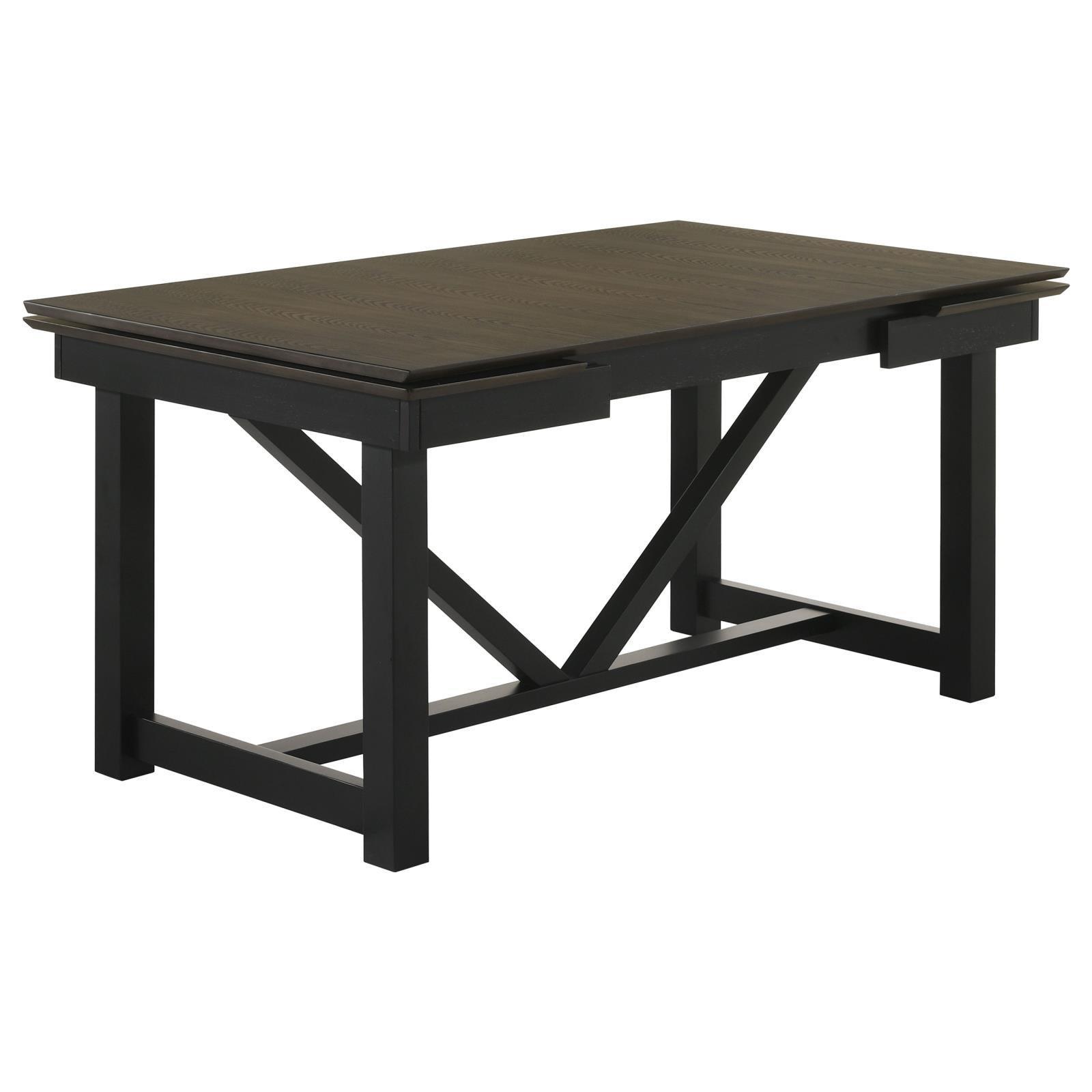 Malia Rectangular Dining Table With Refractory Extension Leaf Black 122341 - Ella Furniture