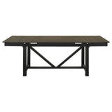 Malia Rectangular Dining Table With Refractory Extension Leaf Black 122341 - Ella Furniture