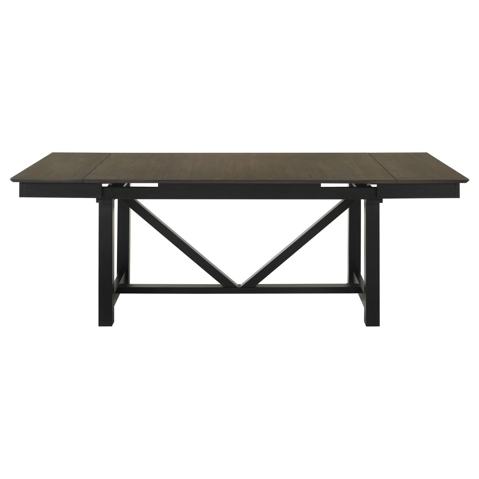 Malia Rectangular Dining Table With Refractory Extension Leaf Black 122341 - Ella Furniture