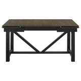 Malia Rectangular Dining Table With Refractory Extension Leaf Black 122341 - Ella Furniture