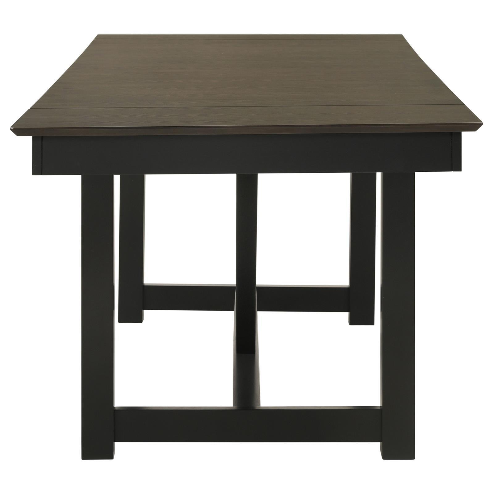 Malia Rectangular Dining Table With Refractory Extension Leaf Black 122341 - Ella Furniture