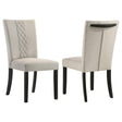 Malia Upholstered Solid Back Dining Side Chair Beige And Black (Set Of 2) 122342 - Ella Furniture