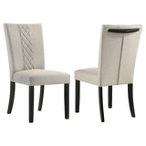 Malia Upholstered Solid Back Dining Side Chair Beige And Black (Set Of 2) 122342 - Ella Furniture