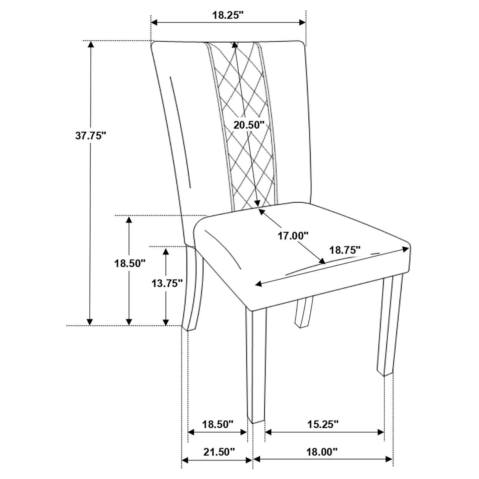 Malia Upholstered Solid Back Dining Side Chair Beige And Black (Set Of 2) 122342 - Ella Furniture