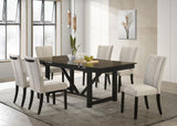 Malia Upholstered Solid Back Dining Side Chair Beige And Black (Set Of 2) 122342 - Ella Furniture