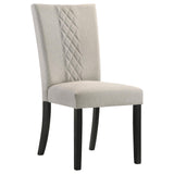 Malia Upholstered Solid Back Dining Side Chair Beige And Black (Set Of 2) 122342 - Ella Furniture