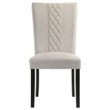 Malia Upholstered Solid Back Dining Side Chair Beige And Black (Set Of 2) 122342 - Ella Furniture