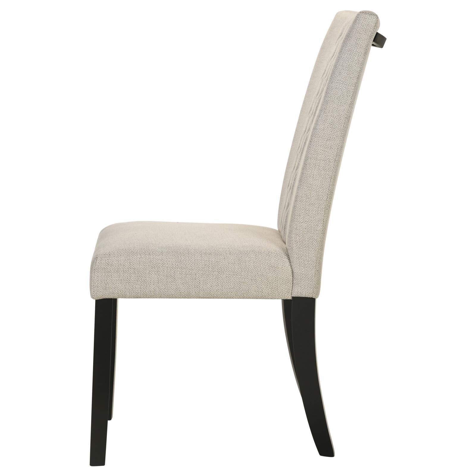 Malia Upholstered Solid Back Dining Side Chair Beige And Black (Set Of 2) 122342 - Ella Furniture