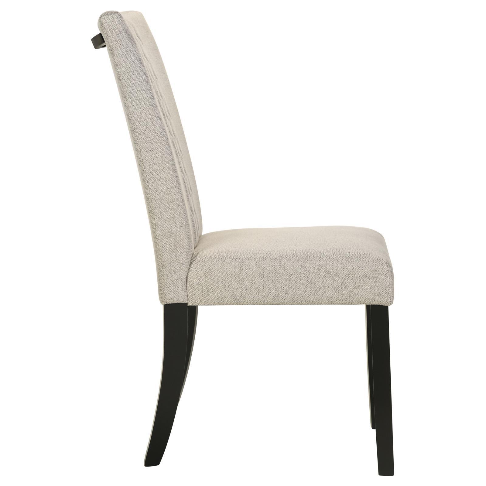 Malia Upholstered Solid Back Dining Side Chair Beige And Black (Set Of 2) 122342 - Ella Furniture