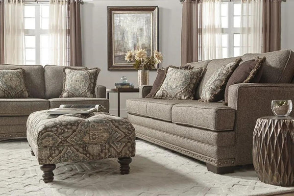 Malibu Buckhorn Tan Fabric Sofa + Loveseat - Ella Furniture