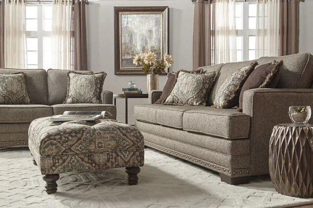 Malibu Buckhorn Tan Fabric Sofa + Loveseat - Ella Furniture