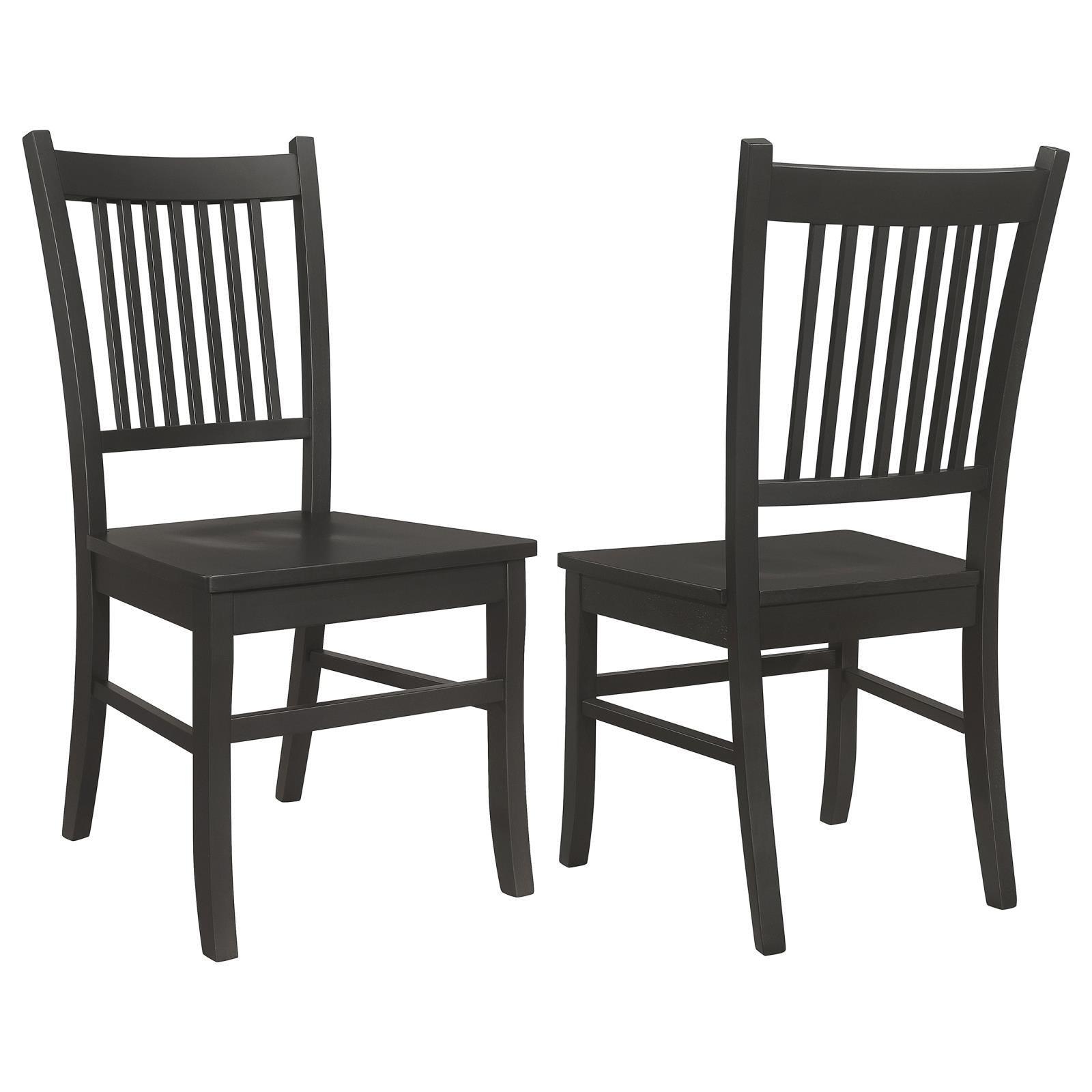 Marbrisa Collection Marbrisa Slat Back Dining Side Chair Matte Black (Set Of 2) 123072 - Ella Furniture