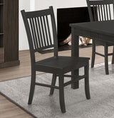 Marbrisa Collection Marbrisa Slat Back Dining Side Chair Matte Black (Set Of 2) 123072 - Ella Furniture