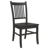 Marbrisa Collection Marbrisa Slat Back Dining Side Chair Matte Black (Set Of 2) 123072 - Ella Furniture