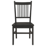 Marbrisa Collection Marbrisa Slat Back Dining Side Chair Matte Black (Set Of 2) 123072 - Ella Furniture