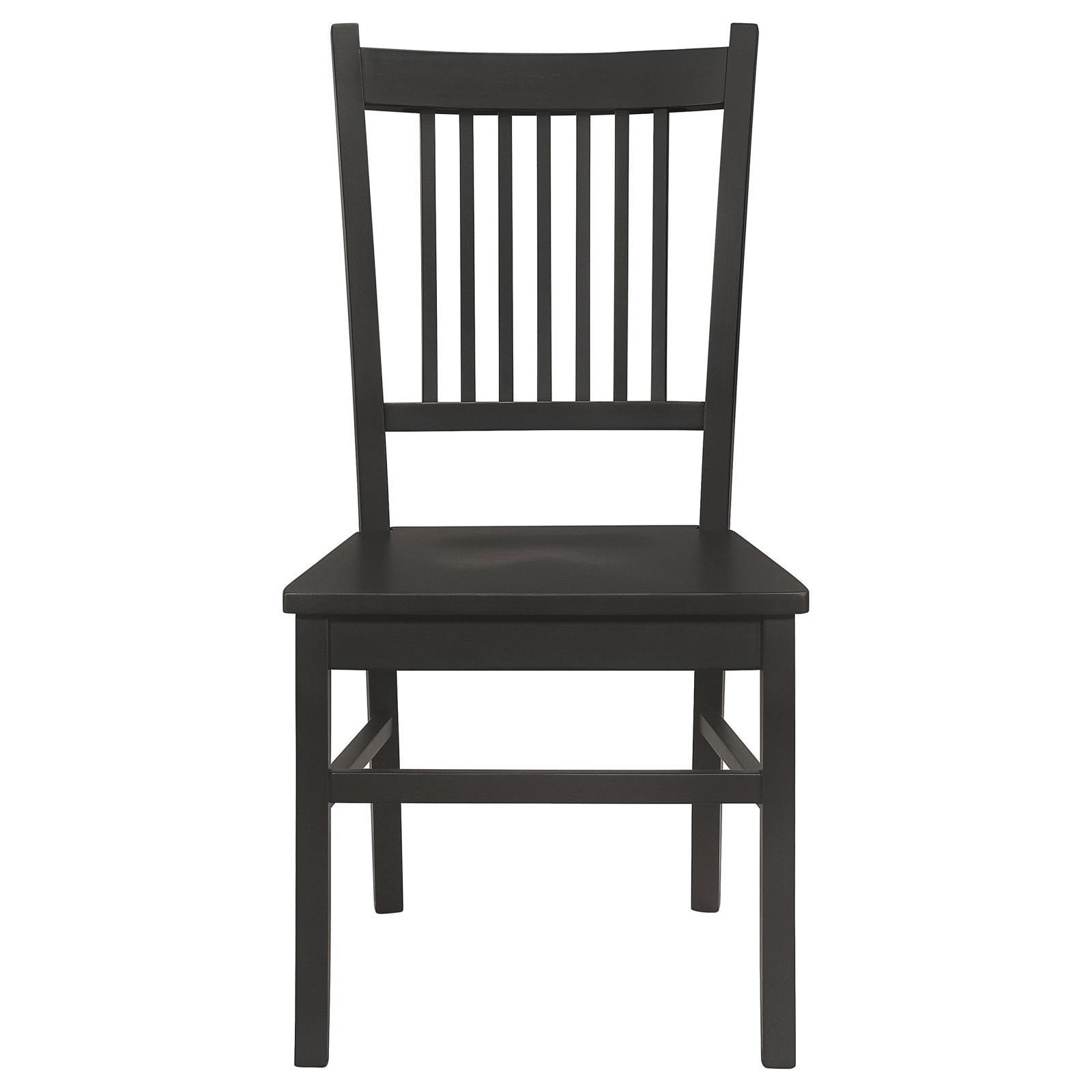 Marbrisa Collection Marbrisa Slat Back Dining Side Chair Matte Black (Set Of 2) 123072 - Ella Furniture