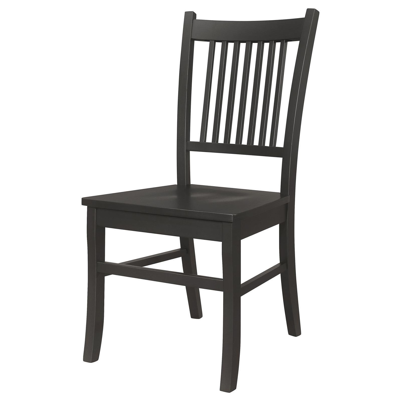 Marbrisa Collection Marbrisa Slat Back Dining Side Chair Matte Black (Set Of 2) 123072 - Ella Furniture