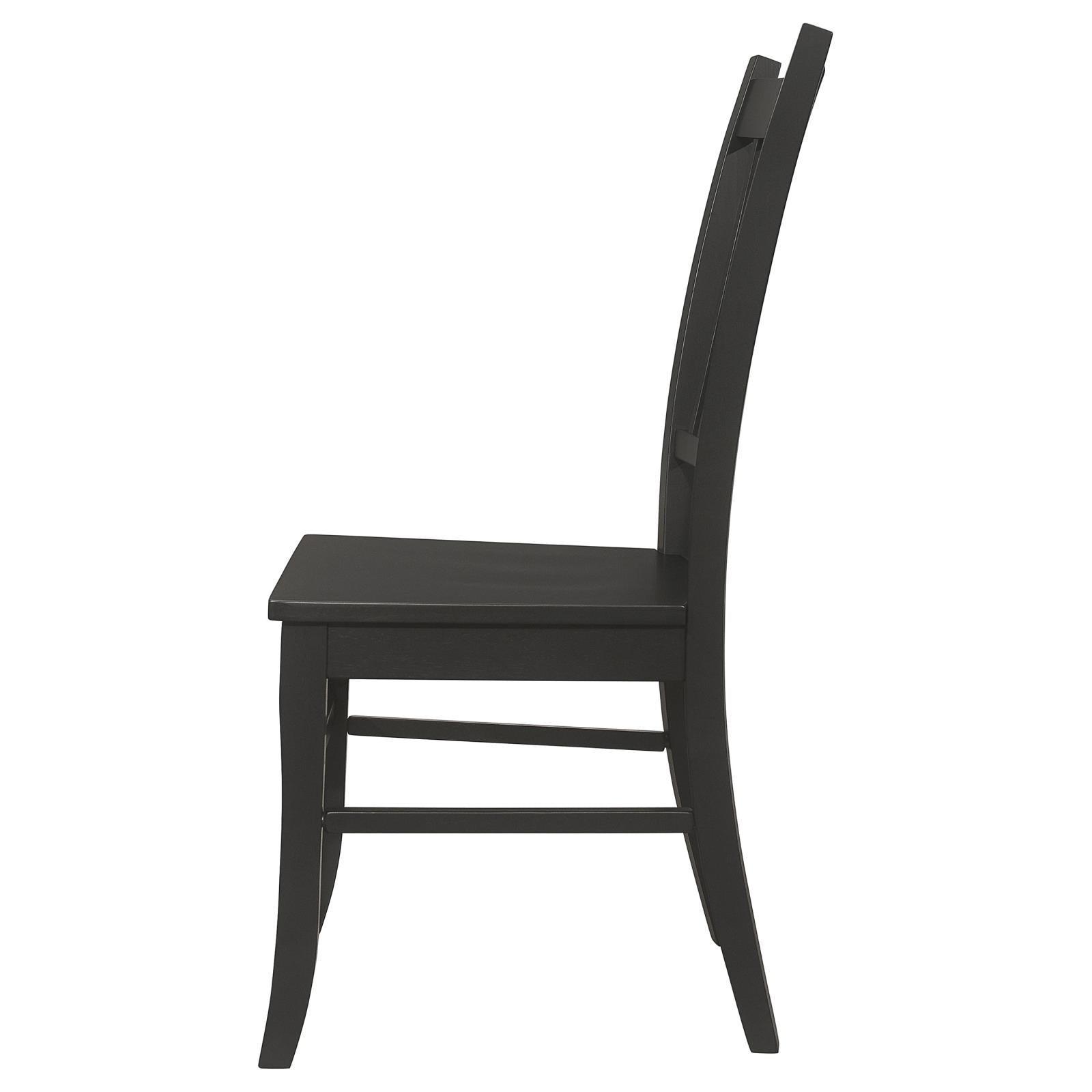 Marbrisa Collection Marbrisa Slat Back Dining Side Chair Matte Black (Set Of 2) 123072 - Ella Furniture