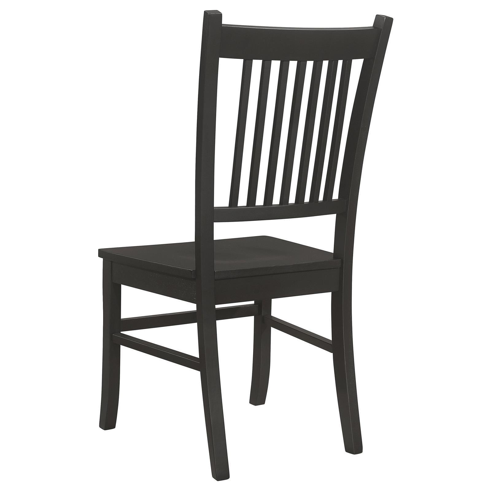 Marbrisa Collection Marbrisa Slat Back Dining Side Chair Matte Black (Set Of 2) 123072 - Ella Furniture