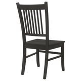 Marbrisa Collection Marbrisa Slat Back Dining Side Chair Matte Black (Set Of 2) 123072 - Ella Furniture