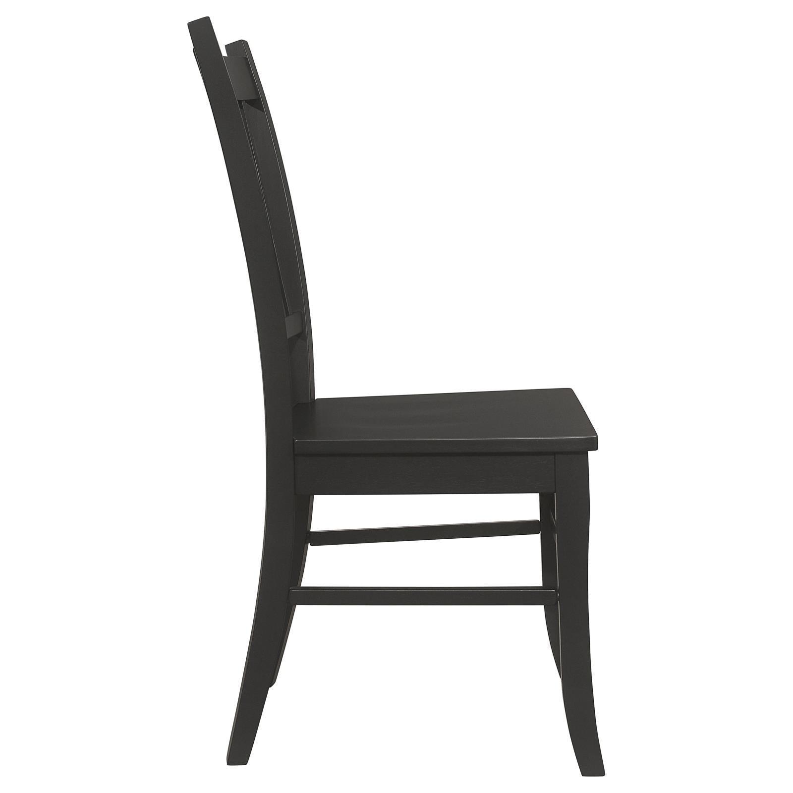 Marbrisa Collection Marbrisa Slat Back Dining Side Chair Matte Black (Set Of 2) 123072 - Ella Furniture