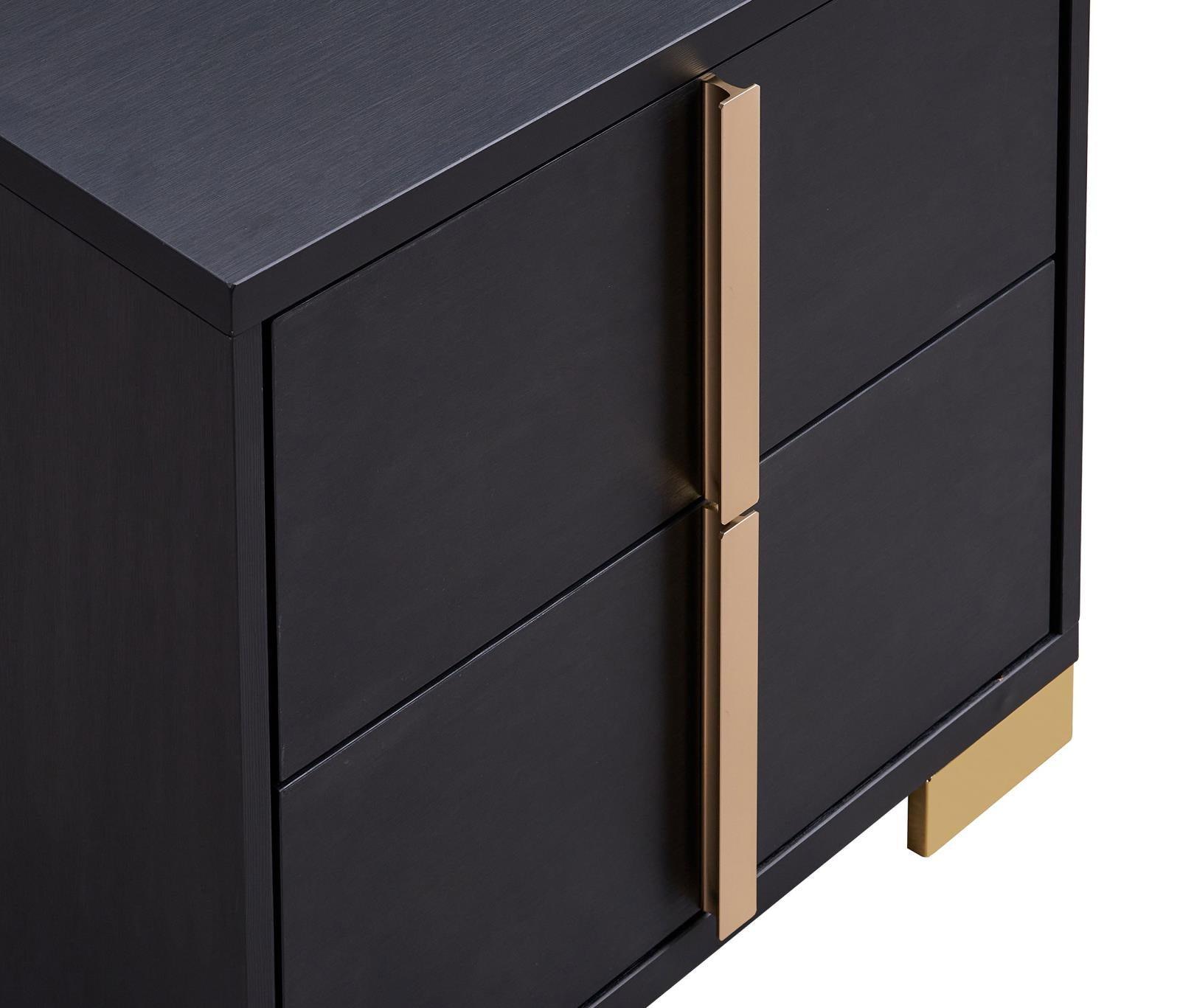 Marceline 2-Drawer Nightstand Black 222832 - Ella Furniture
