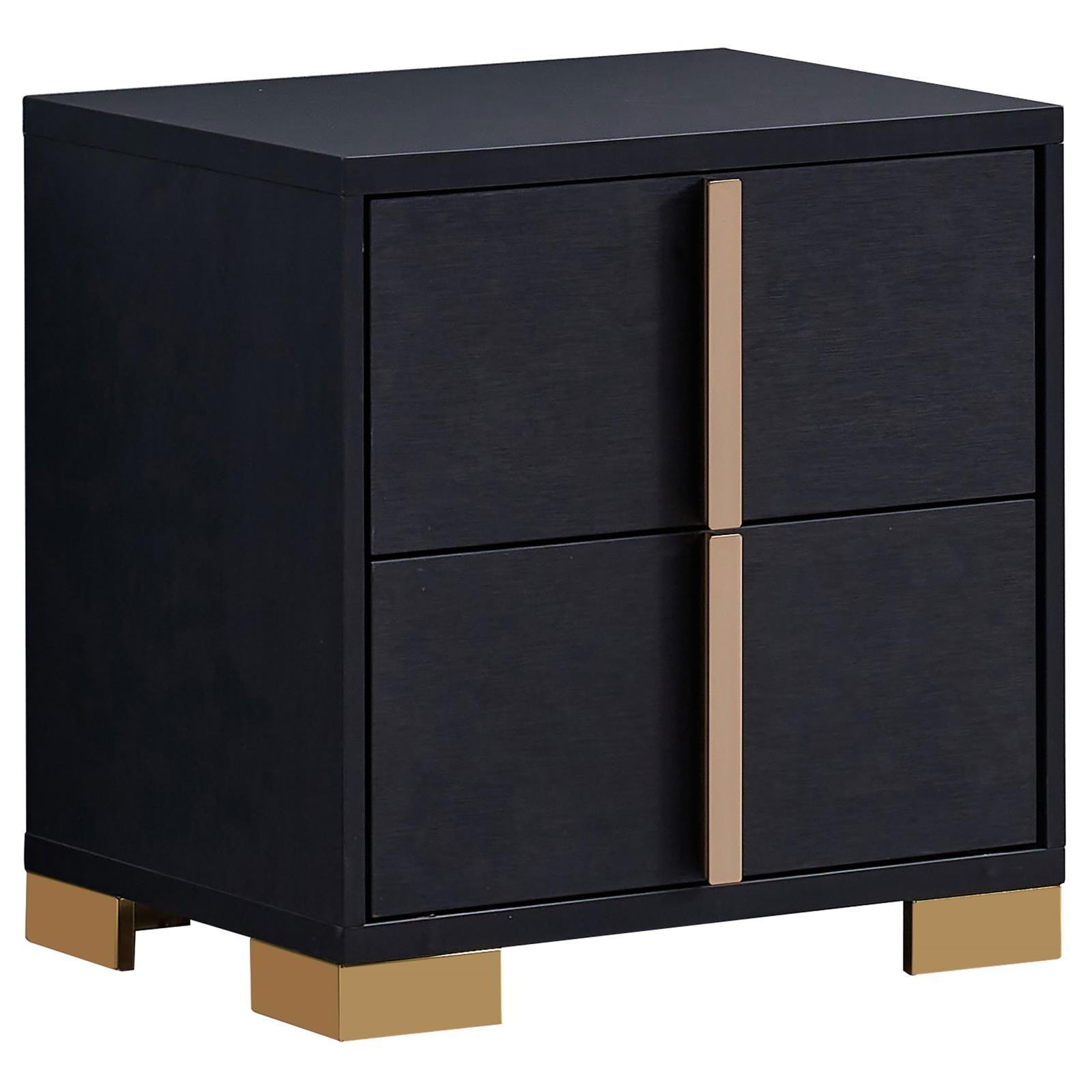 Marceline 2-Drawer Nightstand Black 222832 - Ella Furniture