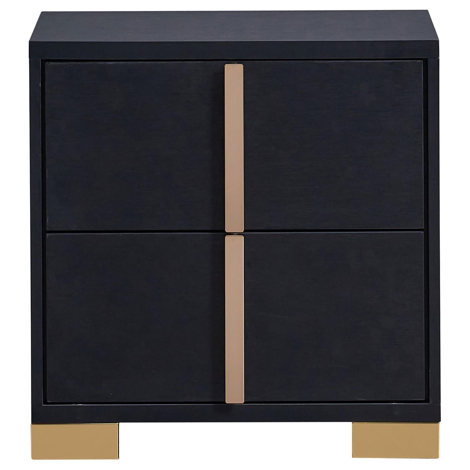 Marceline 2-Drawer Nightstand Black 222832 - Ella Furniture