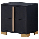 Marceline 2-Drawer Nightstand Black 222832 - Ella Furniture