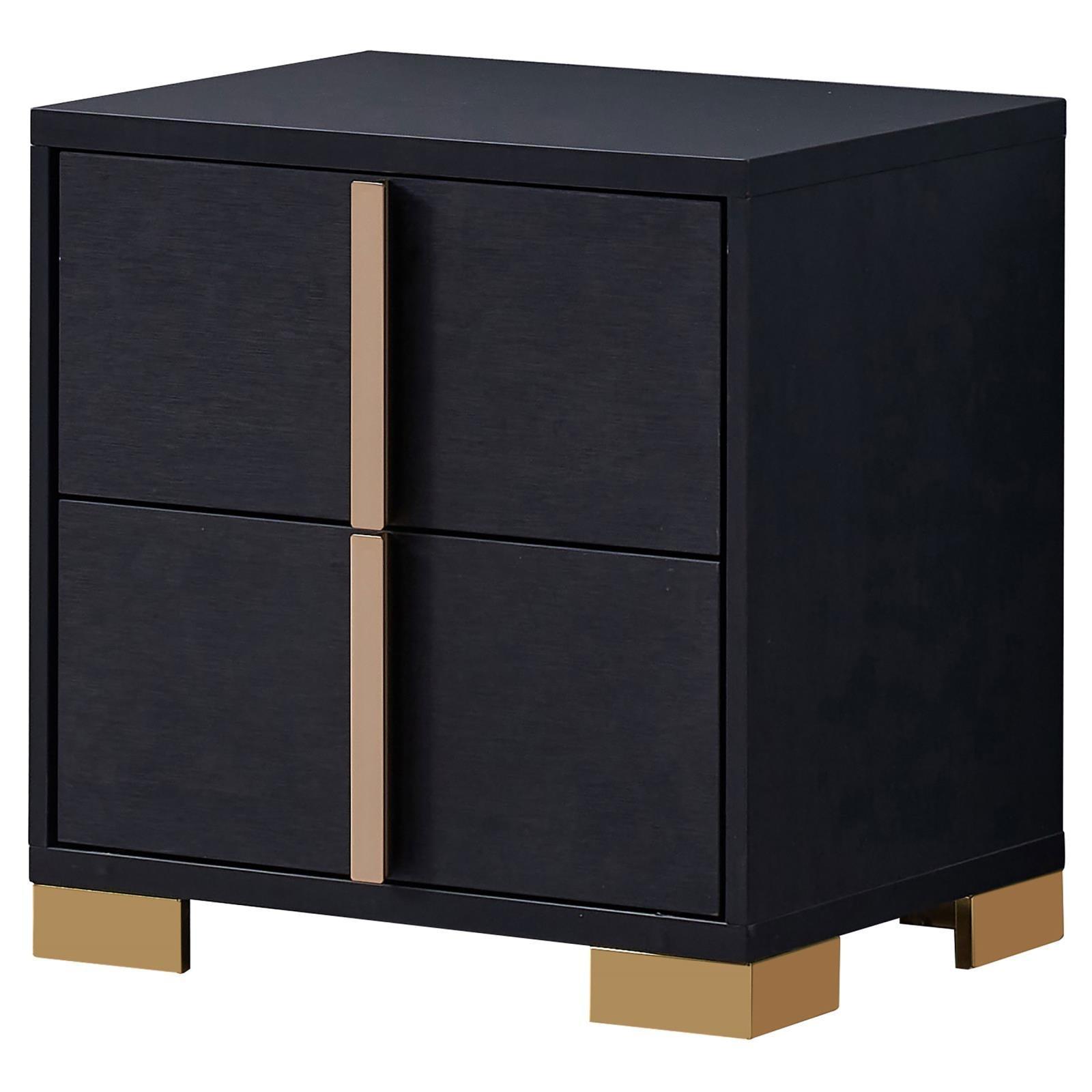 Marceline 2-Drawer Nightstand Black 222832 - Ella Furniture