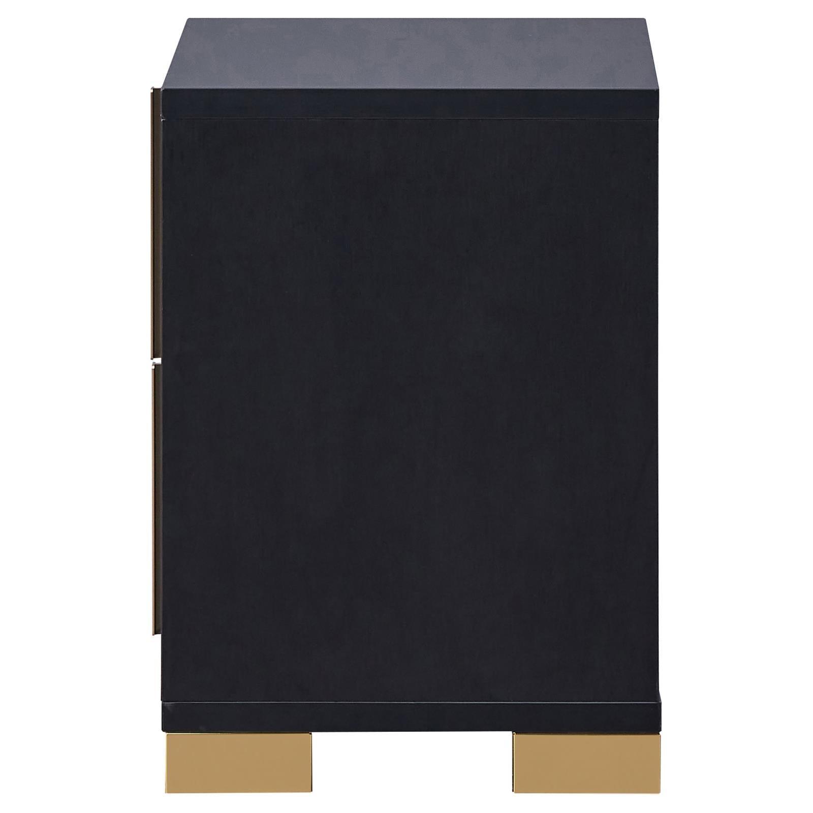 Marceline 2-Drawer Nightstand Black 222832 - Ella Furniture