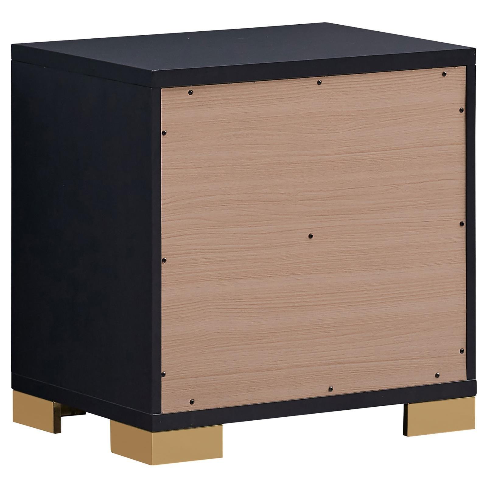 Marceline 2-Drawer Nightstand Black 222832 - Ella Furniture