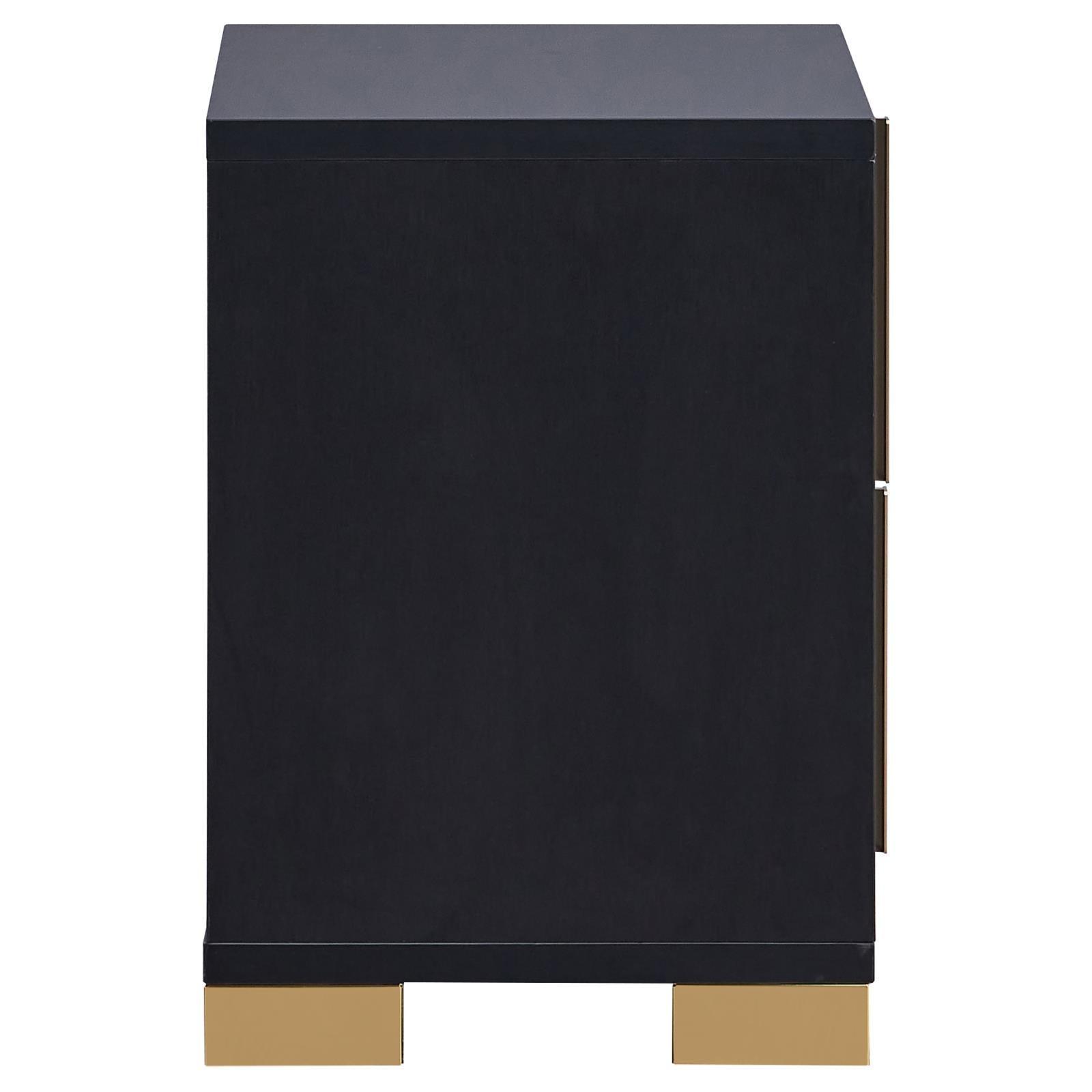 Marceline 2-Drawer Nightstand Black 222832 - Ella Furniture