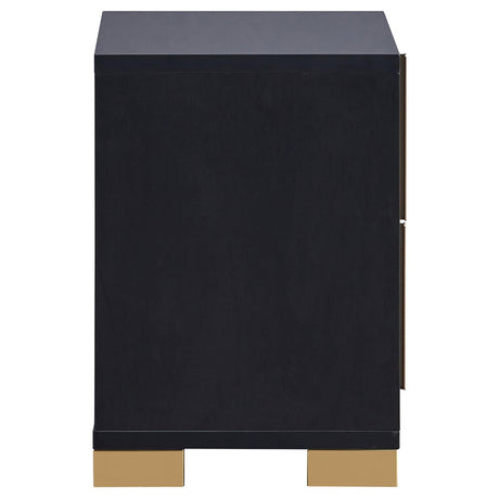 Marceline 2-Drawer Nightstand Black 222832 - Ella Furniture
