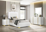 Marceline 4-Piece Twin Bedroom Set With LED Headboard White 222931T-s4 - Ella Furniture