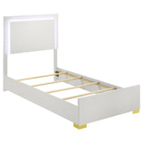 Marceline 4-Piece Twin Bedroom Set With LED Headboard White 222931T-s4 - Ella Furniture