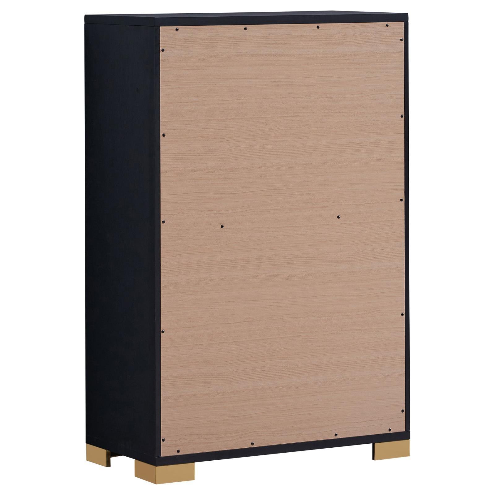 Marceline 5-Drawer Chest Black 222835 - Ella Furniture