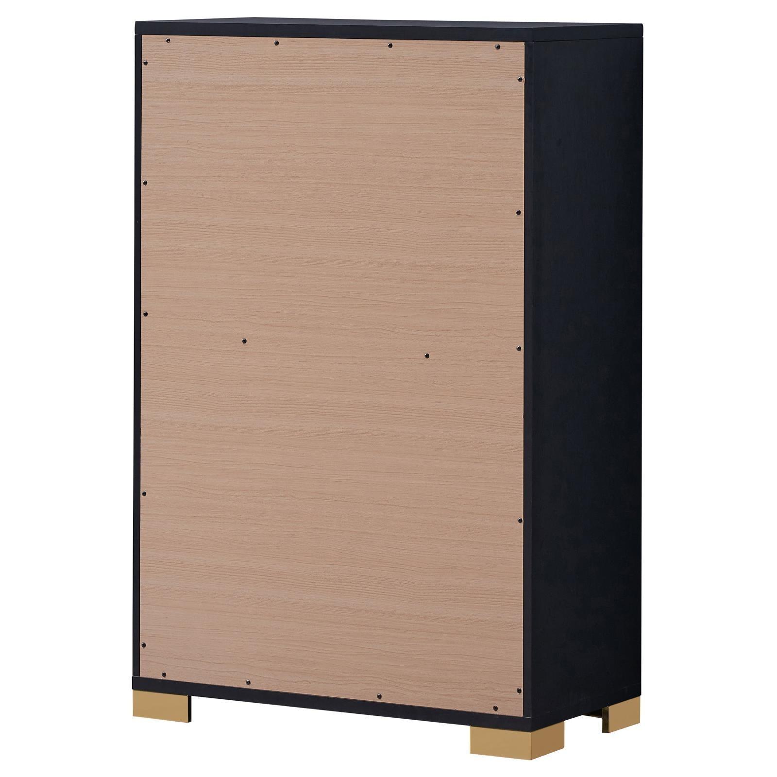 Marceline 5-Drawer Chest Black 222835 - Ella Furniture