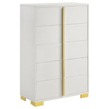 Marceline 5-Drawer Chest White 222935 - Ella Furniture